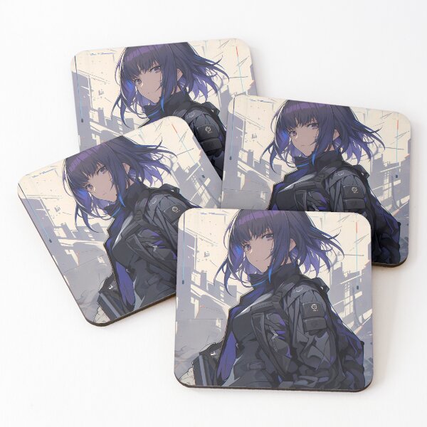 Item preview, Mokoto Motoko Kusanagi Ghost Shell Anime Girl Cyberpunk Rifle Black Jacket designed and sold by mildaclairmo.