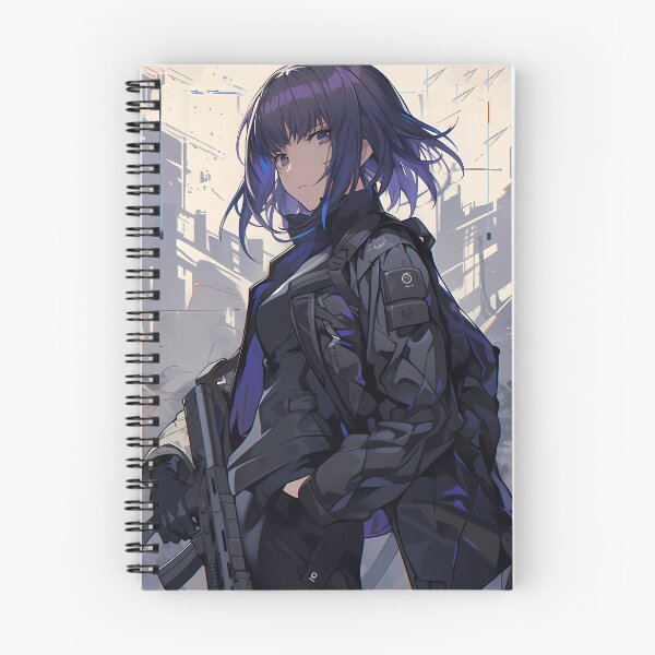 Item preview, Mokoto Motoko Kusanagi Ghost Shell Anime Girl Cyberpunk Rifle Black Jacket designed and sold by mildaclairmo.