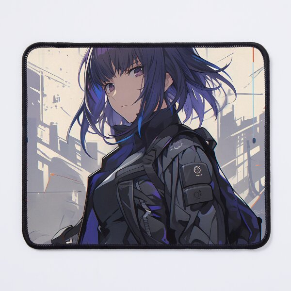 Item preview, Mokoto Motoko Kusanagi Ghost Shell Anime Girl Cyberpunk Rifle Black Jacket designed and sold by mildaclairmo.