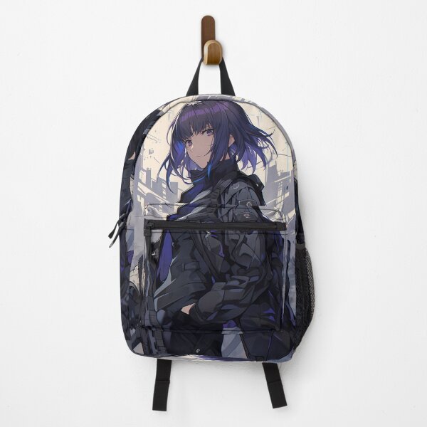 Item preview, Mokoto Motoko Kusanagi Ghost Shell Anime Girl Cyberpunk Rifle Black Jacket designed and sold by mildaclairmo.