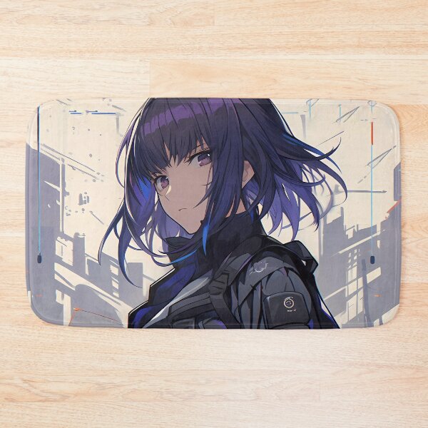 Item preview, Mokoto Motoko Kusanagi Ghost Shell Anime Girl Cyberpunk Rifle Black Jacket designed and sold by mildaclairmo.