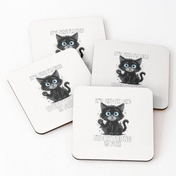 Item preview, It´s Fine Im Fine Everything Is Fine - Funny Black Cat designed and sold by diyoor.