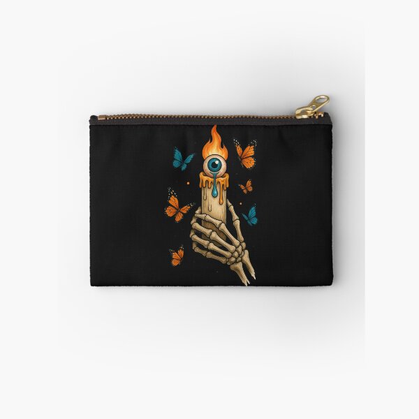 Item preview, Skeleton Hand with Melting Candle and Crying Eye Flame – Surreal Gothic Art Design designed and sold by ColorSplash123.