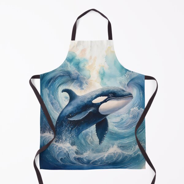 Item preview, An expressive painting of an orca surfacing amidst dramatic, crashing waves, rendered in a vibrant, fluid style designed and sold by homydesign.