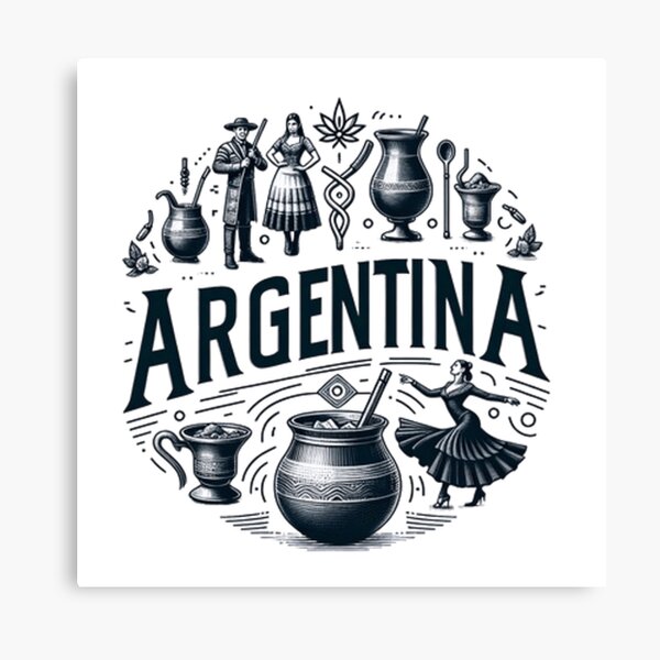 Item preview, An image high lighting some of Argentina's culture designed and sold by Love Earth Designs.