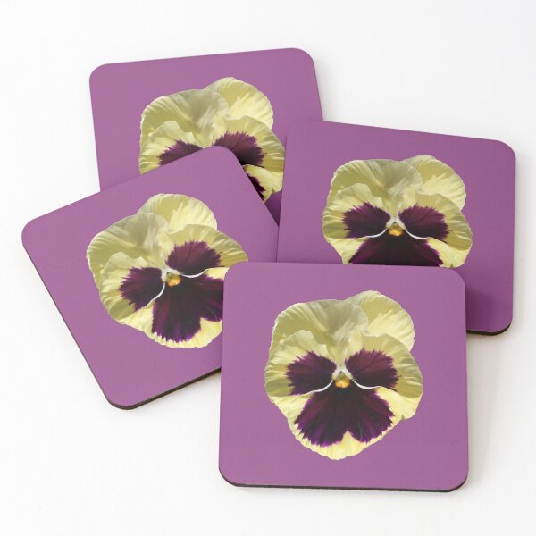 Item preview, Yellow Pansy with Dark Purple Centre on Purple Pink designed and sold by STHogan2.