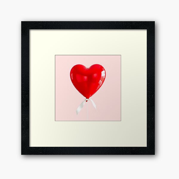 Item preview, Red heart balloon on pink background, love, Valentine's Day, romantic, celebration, festive, gift, surprise, joyful, cheerful, isolated designed and sold by homydesign.