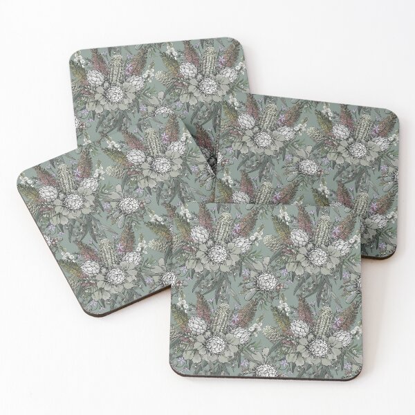 Item preview, Sage Wild Bush Flower Bouquet - Protea & Grevillea by Jo Story designed and sold by Sketchbook Designs.