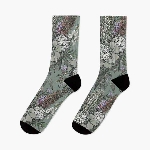 Item preview, Sage Wild Bush Flower Bouquet - Protea & Grevillea by Jo Story designed and sold by Sketchbook Designs.
