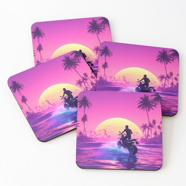 Item preview, Riding into the synth wave sunset across the water designed and sold by NeuroTee.
