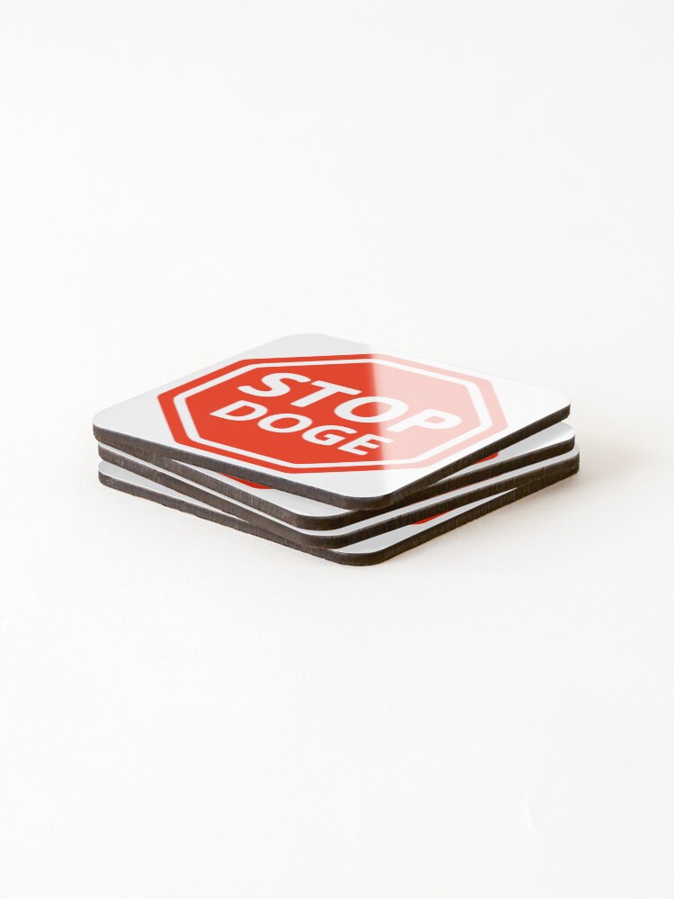 Thumbnail 4 of 5, Coasters (Set of 4), Stop DOGE designed and sold by RACHELDF.
