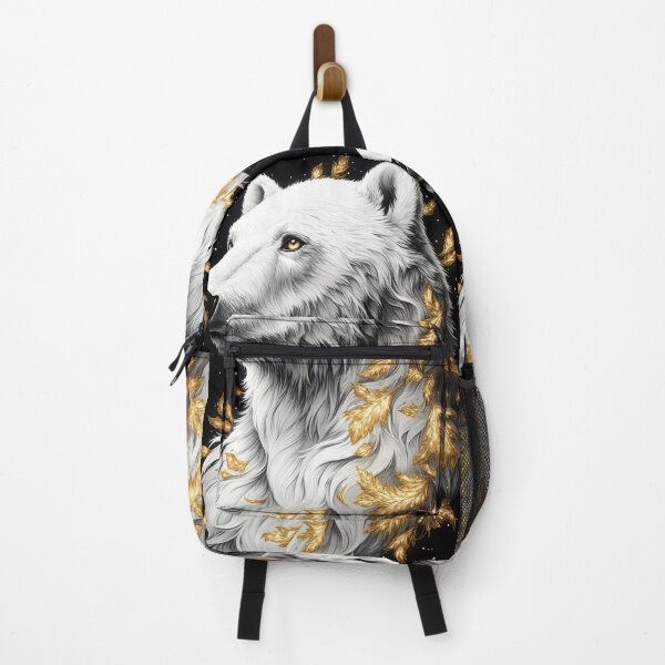 Item preview, Portrait Animal Polar Bear Eternal Winter Golden Leaf Aurora Celestial Majesty designed and sold by earlobejerk.