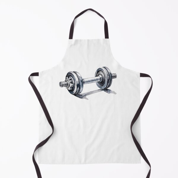 Item preview, A watercolor depiction of a metallic dumbbell, with shadows and reflections adding depth. The white background highlights the dumbbell designed and sold by homydesign.