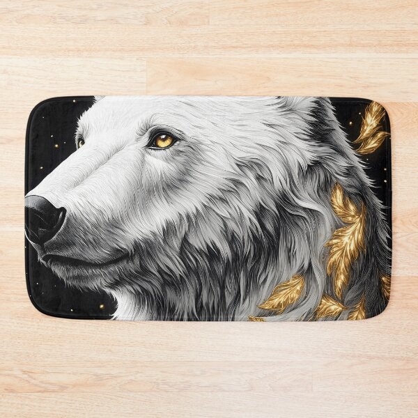 Item preview, Portrait Animal Polar Bear Eternal Winter Golden Leaf Aurora Celestial Majesty designed and sold by earlobejerk.