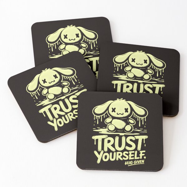 Item preview, Trust Yourself Hug Given – Cute Creepy Bunny Grunge T-Shirt designed and sold by T3goods.