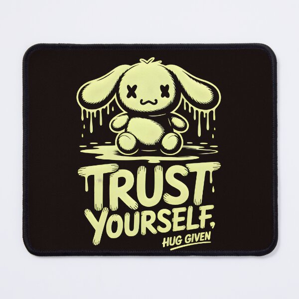Item preview, Trust Yourself Hug Given – Cute Creepy Bunny Grunge T-Shirt designed and sold by T3goods.