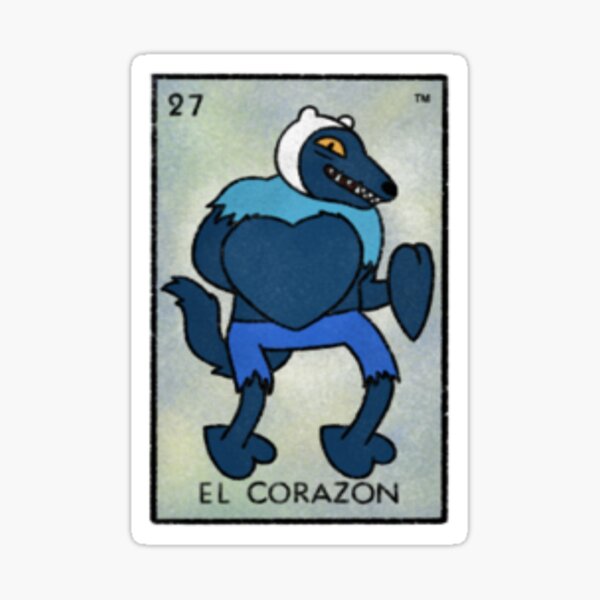 Item preview, Adventure Time Loteria - El Corazon/Hug Wolf Finn designed and sold by Stineosaur.