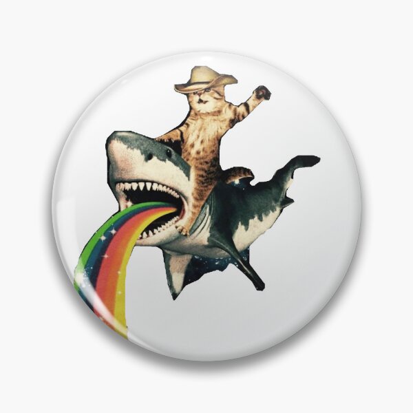 Item preview, cowboy cat riding a shark designed and sold by 44doring.