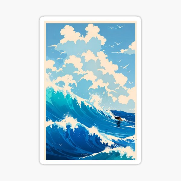 Item preview, The power of the ocean under a clear sky. designed and sold by MeowMeals.
