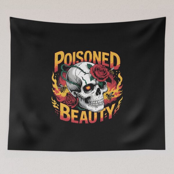 Item preview, Poisoned Beauty – Dark Aesthetic Floral Skull T-Shirt designed and sold by T3goods.