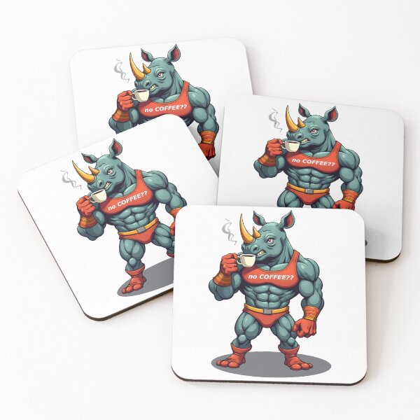 Item preview, Coffee - Rhino Bodybuilder asks No Coffee?? designed and sold by Museum Of Non-Existing Art.
