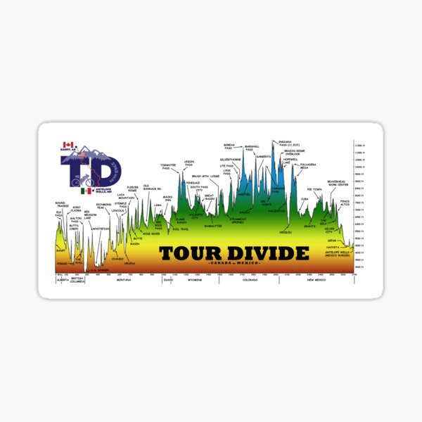 Item preview, Tour Divide Elevation Profile, TD Logo designed and sold by schillingsworth.