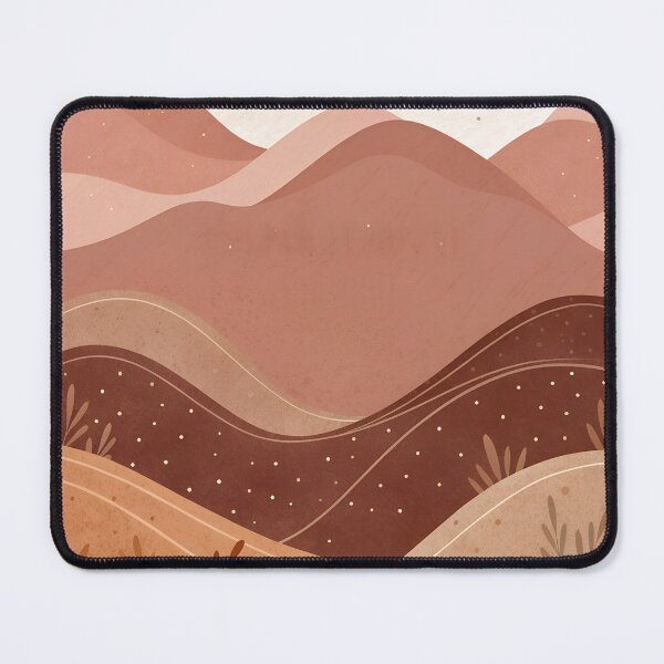 Item preview, Boho Desert Landscape with Terracotta Sun and Layered Hills Earthy Organic Art designed and sold by niteshRart.