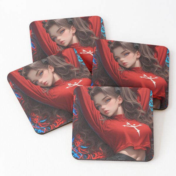 Item preview, Anime Girl Reclining Fiery Aura Red Crop Top designed and sold by lassedgkotsij.
