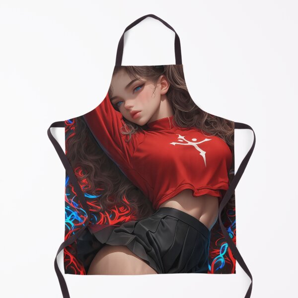 Item preview, Anime Girl Reclining Fiery Aura Red Crop Top designed and sold by lassedgkotsij.