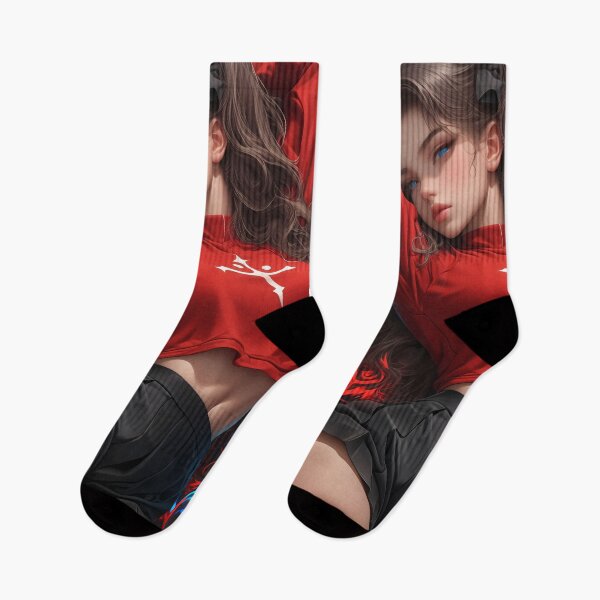 Item preview, Anime Girl Reclining Fiery Aura Red Crop Top designed and sold by lassedgkotsij.