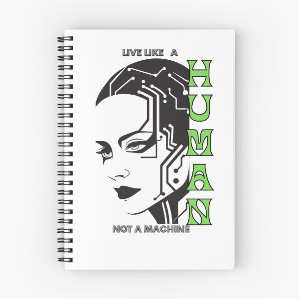 Item preview, Live Like a Human – Futuristic Circuit Face Design designed and sold by MedhaCreations.