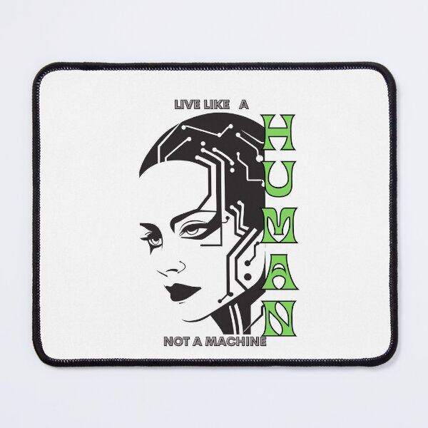 Item preview, Live Like a Human – Futuristic Circuit Face Design designed and sold by MedhaCreations.