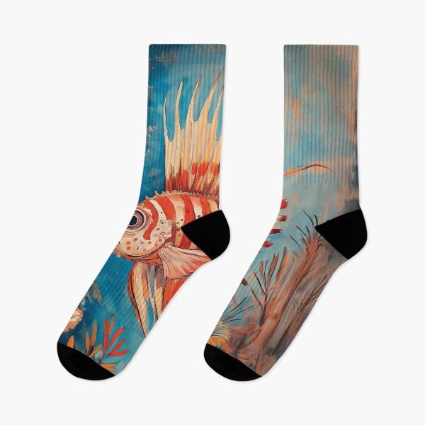 Item preview, A stylized design of a venomous lionfish swimming underwater. designed and sold by HEMRO.