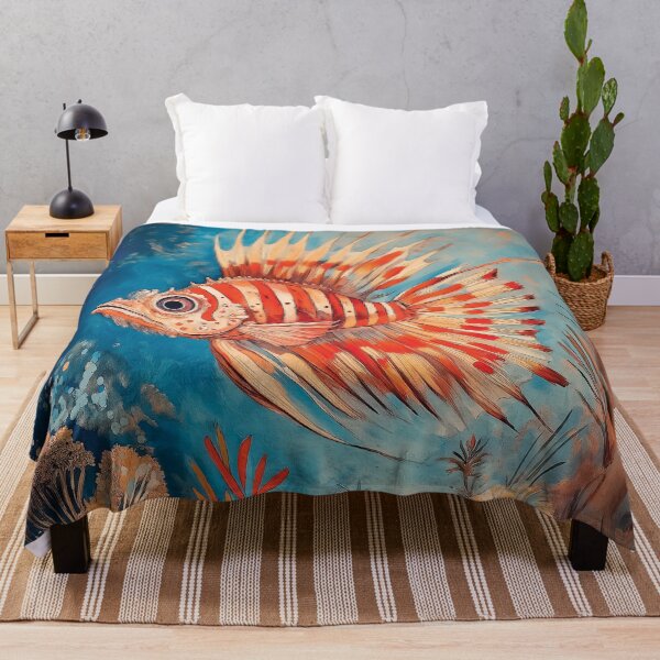 Item preview, A stylized design of a venomous lionfish swimming underwater. designed and sold by HEMRO.