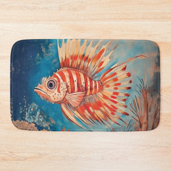 Item preview, A stylized design of a venomous lionfish swimming underwater. designed and sold by HEMRO.