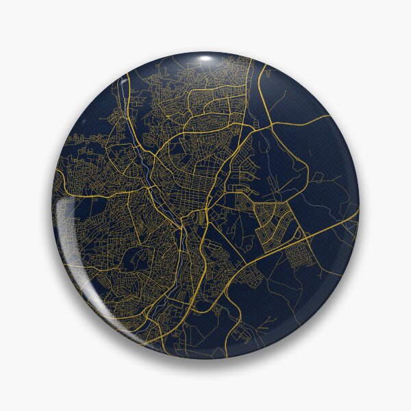 Item preview, Zarqa City Map of Jordan - Gold Art Deco designed and sold by deMAP.