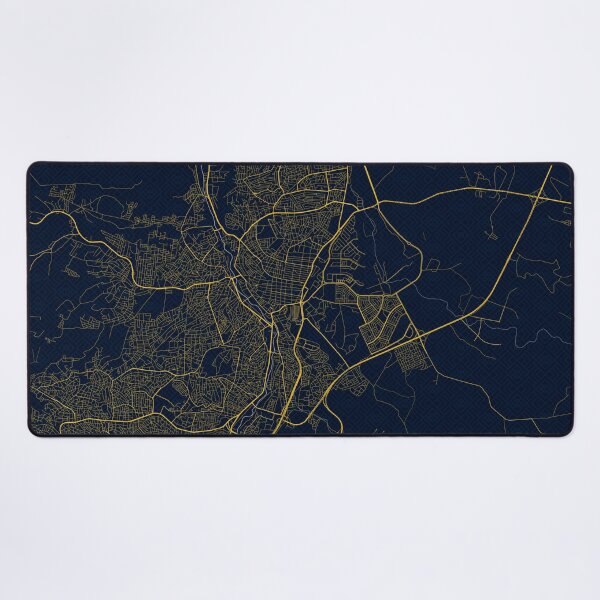 Item preview, Zarqa City Map of Jordan - Gold Art Deco designed and sold by deMAP.