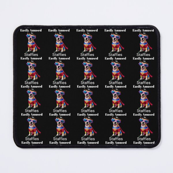 Item preview, Funny Staffy Superhero Dog Design – Easily Amused by Staffordshire Bull Terriers | Maziblu Gifts designed and sold by Mazieblu.