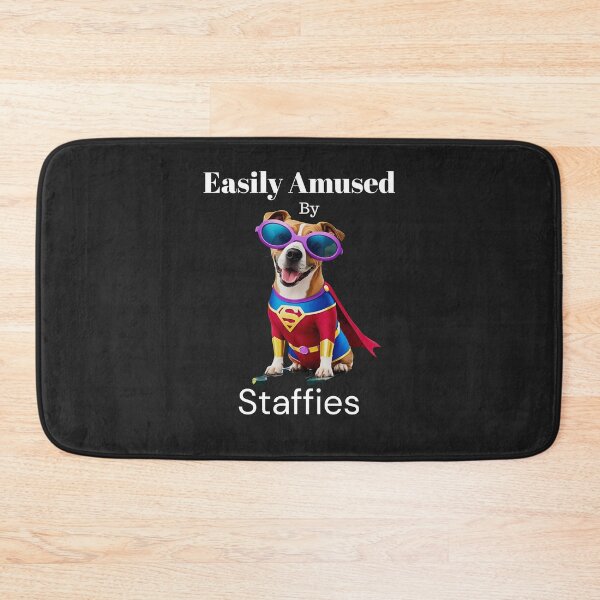 Item preview, Funny Staffy Superhero Dog Design – Easily Amused by Staffordshire Bull Terriers | Maziblu Gifts designed and sold by Mazieblu.