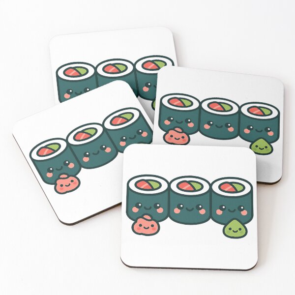 Item preview, Kawaii Sushi Roll Trio Japanese Food Illustration designed and sold by NipponPop.