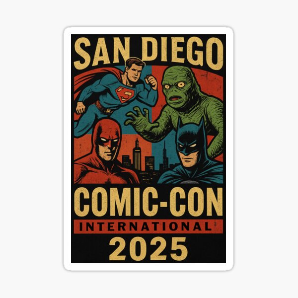 Aperçu de l'œuvre Hommage aux super-héros rétro du Comic-Con 2025 de San Diego créée et vendue par Fantsy-world.