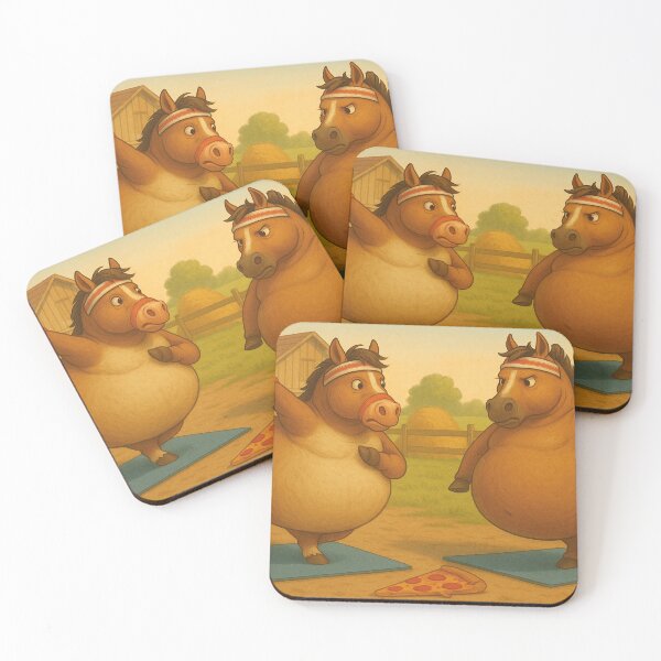 Item preview, two fat horses do gymnastics designed and sold by Mauswohn.