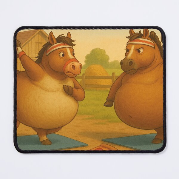 Item preview, two fat horses do gymnastics designed and sold by Mauswohn.