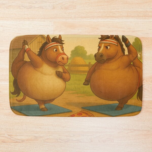 Item preview, two fat horses do gymnastics designed and sold by Mauswohn.