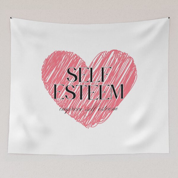 Item preview, Self Esteem Heart Scribble Typography Quote designed and sold by mintmono-studio.