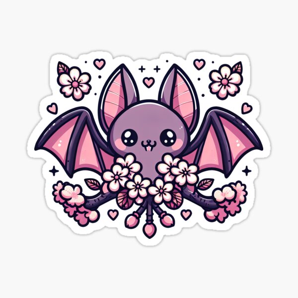 Artikel-Vorschau von Blossom Bat – Cute Anime Style with Cherry Blossoms, designt und verkauft von Kobeko.