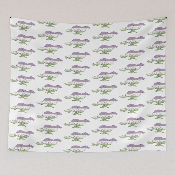 Item preview, Genderqueer Pride Borzoi designed and sold by Spinyflowerart.