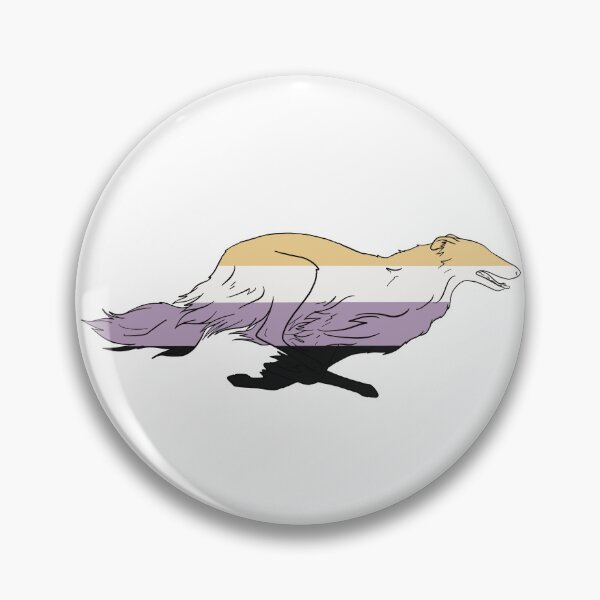 Item preview, Non Binary Pride Borzoi designed and sold by Spinyflowerart.