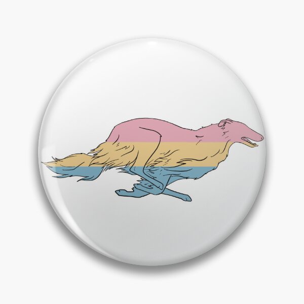 Item preview, Pansexual Pride Borzoi designed and sold by Spinyflowerart.