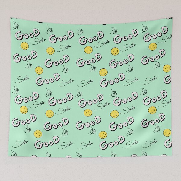 Item preview, Good Smile Positive Vibes Pattern designed and sold by mintmono-studio.